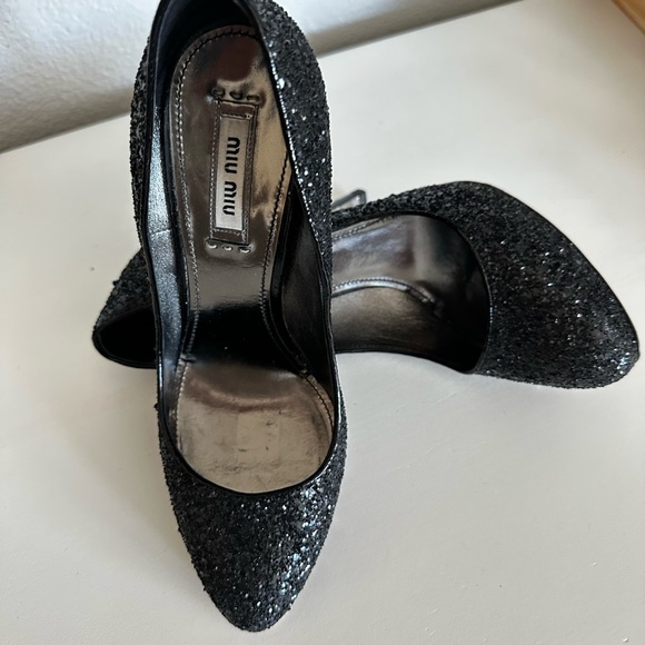 Miu Miu - size 7 1/2 black sequence pumps - Picture 8 of 11